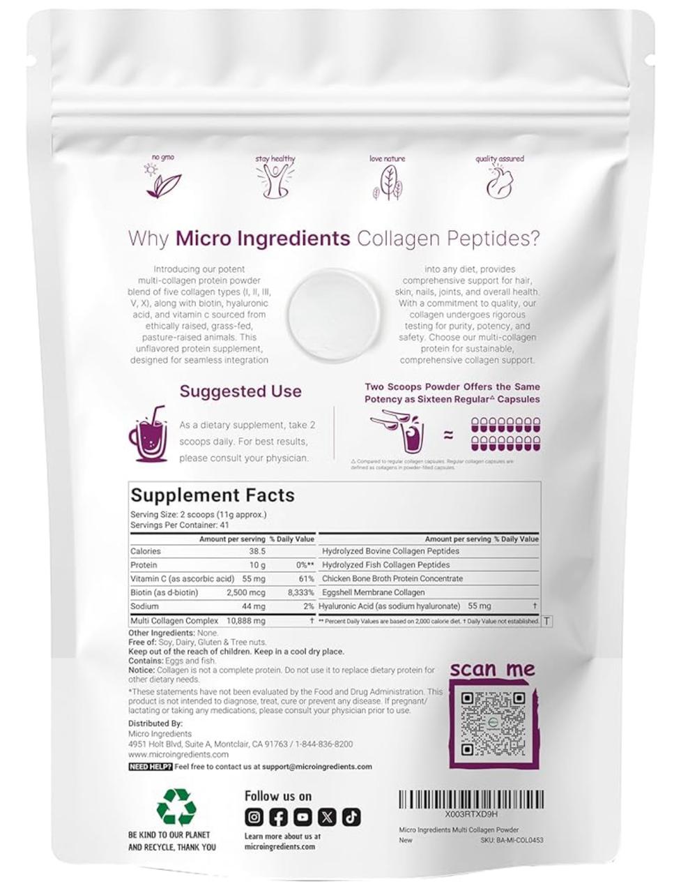 Multi Collagen Peptides Powder 1LB